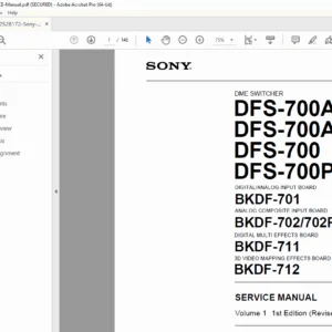 Sony DFS-700A/700AP/700/700P Service Manual Vol 1 PDF