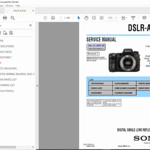 Sony DSLR-A700 Level 2 Service Manual (Ver 1.1, 2007) – PDF