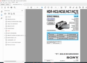 Sony HDR-HC5 HC7 Service Manual - PDF DOWNLOAD