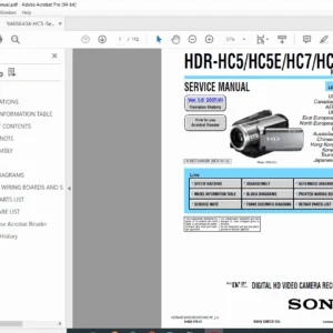 Sony HDR-HC5 HC7 Service Manual - PDF DOWNLOAD