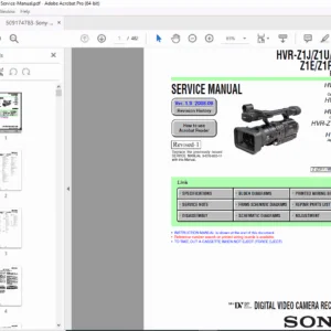 Sony HVR-Z1U Z1J Z1E HDV Professional Video Camera Service Manual PDF