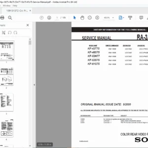 Sony KP-43T75 / 48S75 / 53N77 / 53S75 / 61S75 Service Manual PDF