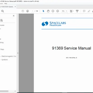 Spacelabs 91369 Patient Monitor Service Manual Repair Guide PDF Download