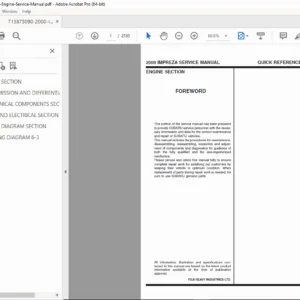 Subaru Impreza 2000 Engine Service Repair Manual (2.2L & 2.5L) PDF