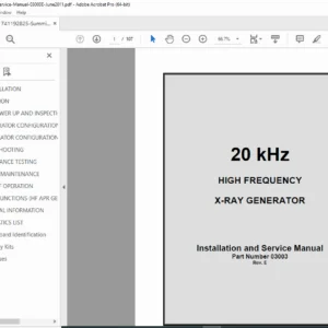 Summit 20kHz High Frequency X-Ray Generator Service Manual PDF