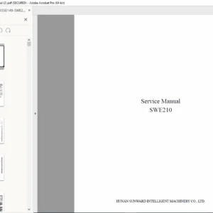 Sunward SWE210 Excavator Service & Maintenance Manual PDF
