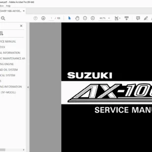 Suzuki AX100 Motorcycle Service Repair Manual – PDF Download