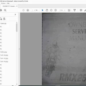 Suzuki RMX250 Owner’s Service Manual (1996) – Repair & Specs PDF