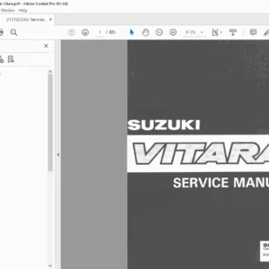 Suzuki Vitara 3-Door Service Manual Complete Workshop PDF 1999
