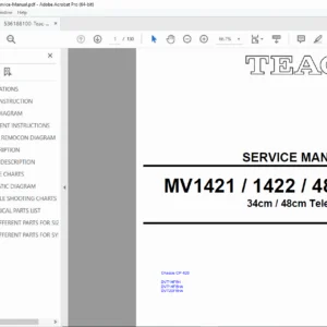 TEAC MV1421/MV1422/MV4822 TV/VCR Service Manual (PDF)