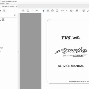 TVS Apache RTR 200 4V Motorcycle Service Manual Workshop Repair PDF
