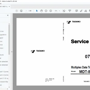 Tadano MDT-8 Multiplex Data Transmitter Service Manual & Repair Guide PDF