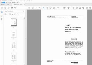 Tektronix 2230 100MHz Digital Storage Oscilloscope Service Manual PDF