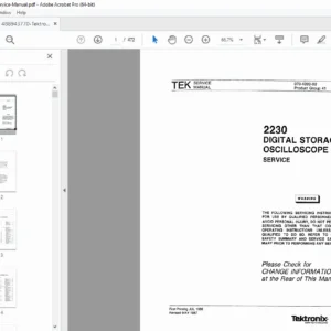 Tektronix 2230 100MHz Digital Storage Oscilloscope Service Manual PDF
