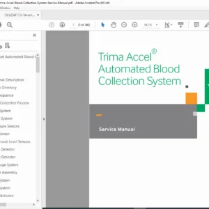 Terumo BCT Trima Accel Blood Collection System Service Manual - PDF