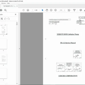 Terumo Terufusion TE-112 Infusion Pump Service Manual (PDF)
