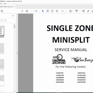 Thermal Zone Sea Breeze 19 SEER Mini Split Service Manual PDF