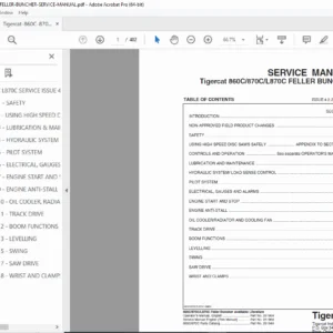 Tigercat 860C/870C/L870C Feller Buncher Service Manual (PDF)