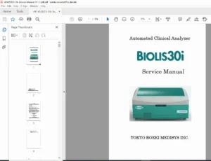 Tokyo Boeki Medisys 30i Automated Clinical Analyzer Service Manual Guide PDF