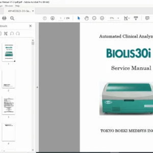 Tokyo Boeki Medisys 30i Automated Clinical Analyzer Service Manual Guide PDF