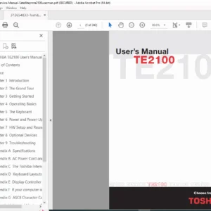 Toshiba Satellite Pro 2100 Service Manual PDF