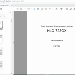 Tosoh HLC-723GX Glycohemoglobin Analyzer Service Manual PDF