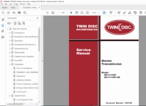 Twin Disc MG-5114SC MG-5114SC-HD Marine Transmission Service Manual PDF