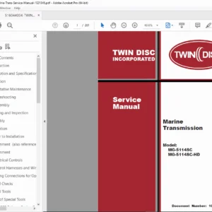 Twin Disc MG-5114SC MG-5114SC-HD Marine Transmission Service Manual PDF