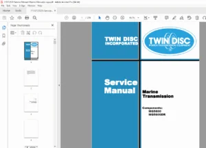 Twin Disc MG-5600 / MG-5600DR Marine Transmission Service & Repair Manual PDF