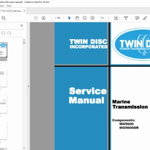 Twin Disc MG5600 / MG5600DR Marine Transmission Service Manual PDF