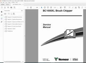 Vermeer BC1000XL Brush Chipper Service Manual –  PDF