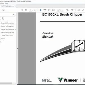 Vermeer BC1000XL Brush Chipper Service Manual –  PDF