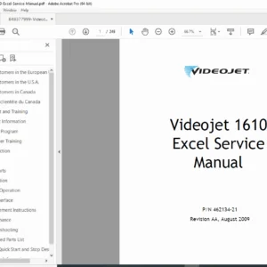 Videojet 1610 Excel CIJ Printer Service Repair Manual – PDF