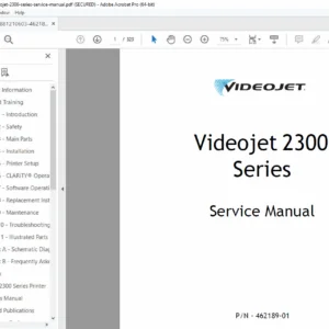 Videojet 2300 Series 2340 2350 2360 Service Manual PDF