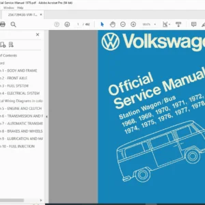 Volkswagen Type 2 T2 Bus Official Service Manual 1968-1979 PDF