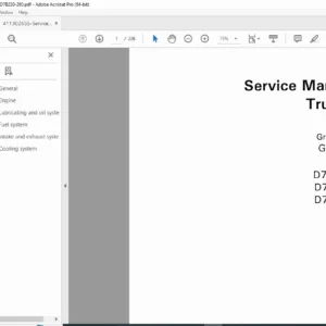 Volvo D7A285/D7B230/D7B260 Truck Engine Service Manual Group 20 PDF