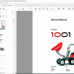 Wacker Neuson 1001 Walk-Behind Power Trowel Service Manual PDF