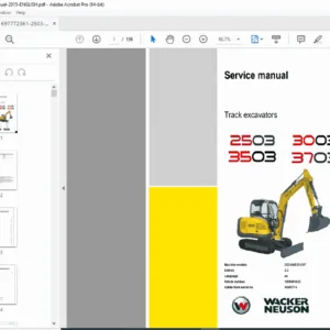 Wacker Neuson 2503 / 3503 Compact Excavator Service Manual (2015 PDF)