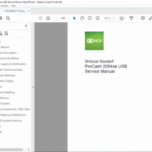 Wincor Nixdorf ProCash 2054xe USB ATM Service Manual NCR Repair PDF