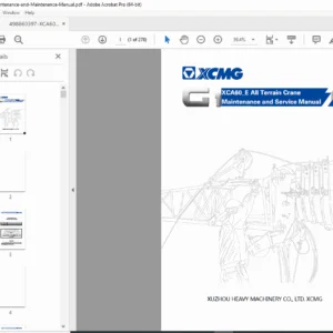 XCMG XCA60_E All Terrain Crane Maintenance & Service Manual PDF