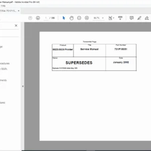 Xerox 8825 8830 Wide Format Printer Service Manual PDF