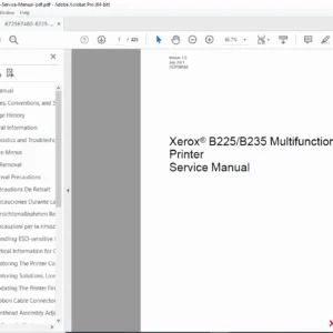 Xerox B225 / B235 Multifunction Printer Service Manual PDF