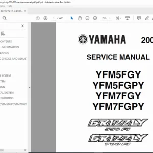 Yamaha Grizzly 550 & 700 FI Service Manual (2009-2010) PDF