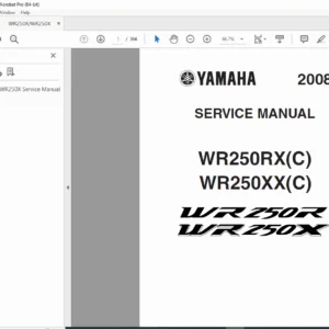 Yamaha WR250R WR250X 2008 Service Manual PDF