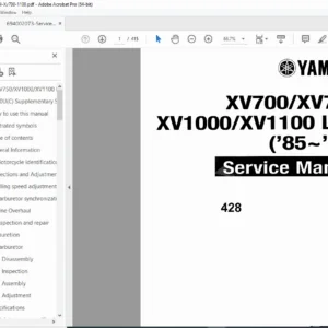 Yamaha XV700 XV750 XV1000 XV1100 (’85–’99) Service Manual PDF