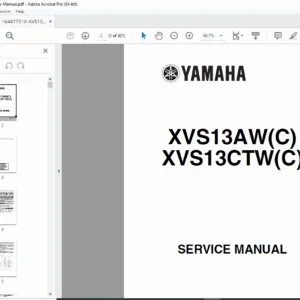 Yamaha XVS1300A Service Repair Manual PDF — Workshop & Maintenance