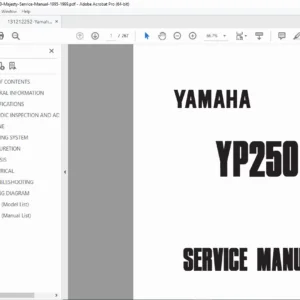 Yamaha YP250 Majesty Service Manual PDF DOWNLOAD