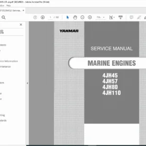 Yanmar 4JH45 4JH57 4JH80 4JH110 Marine Engine Service Manual PDF