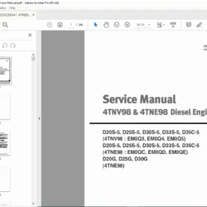 Yanmar 4TNV98 4TNE98 Diesel Engine Service Manual PDF Download
