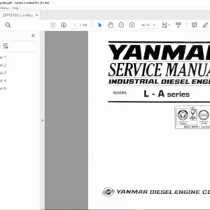 Yanmar L-A Series Industrial Diesel Engine Service Manual (PDF)